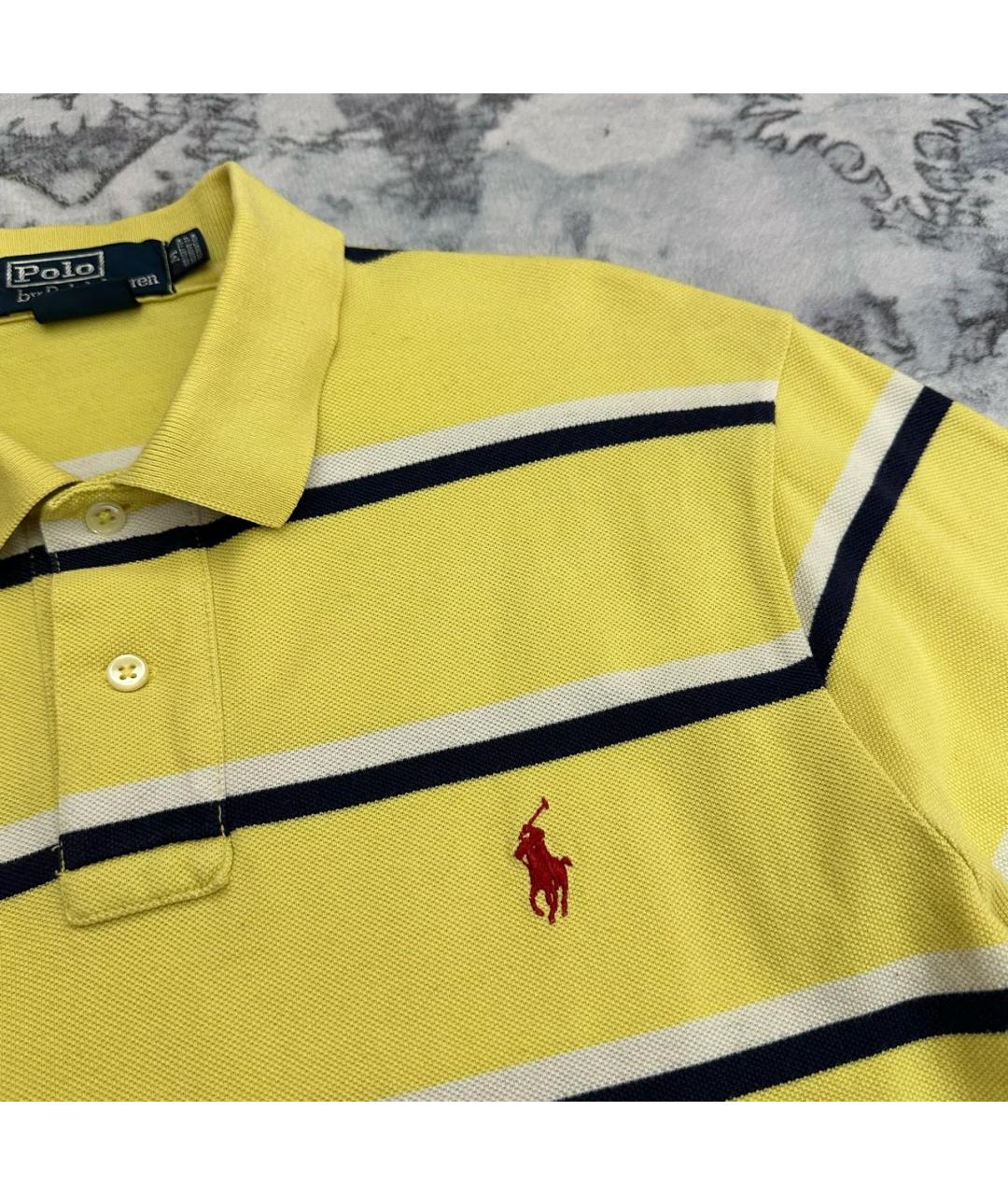 POLO RALPH LAUREN Желтое хлопковое поло с коротким рукавом, фото 8