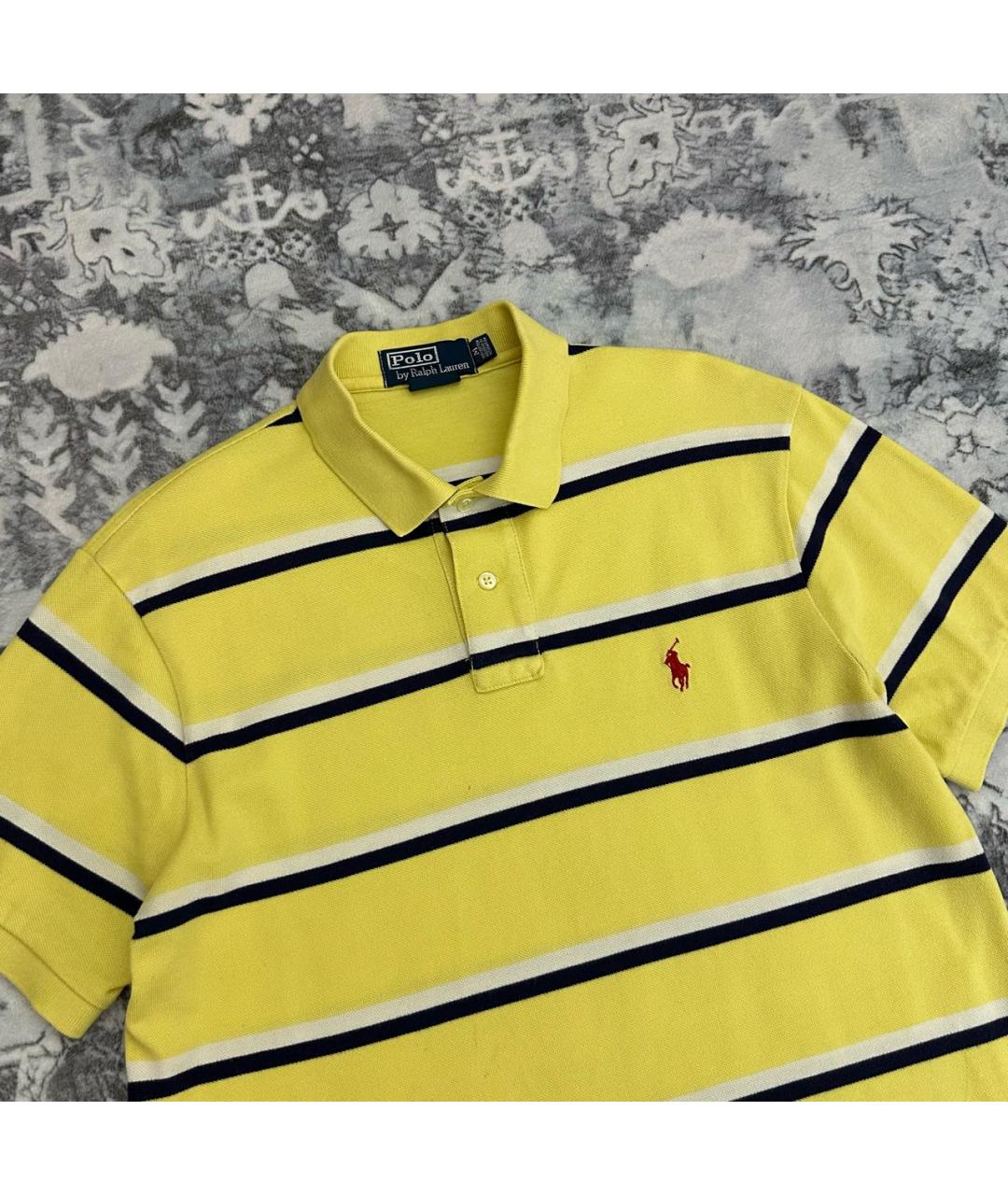 POLO RALPH LAUREN Желтое хлопковое поло с коротким рукавом, фото 3