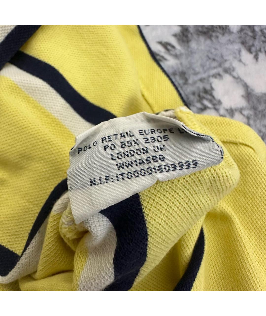 POLO RALPH LAUREN Желтое хлопковое поло с коротким рукавом, фото 7