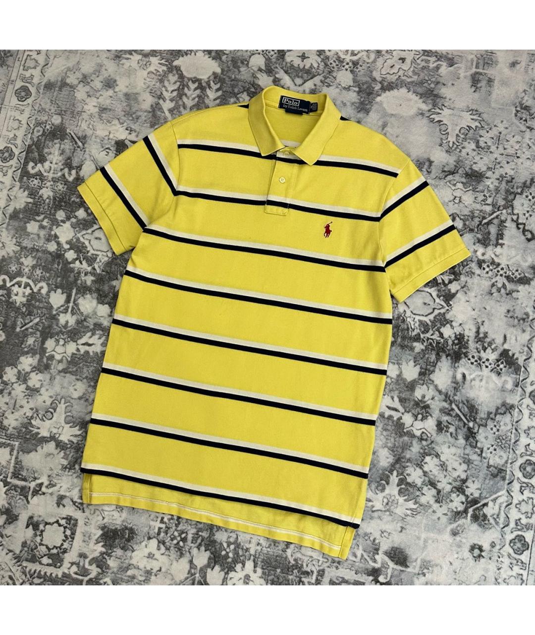 POLO RALPH LAUREN Желтое хлопковое поло с коротким рукавом, фото 2