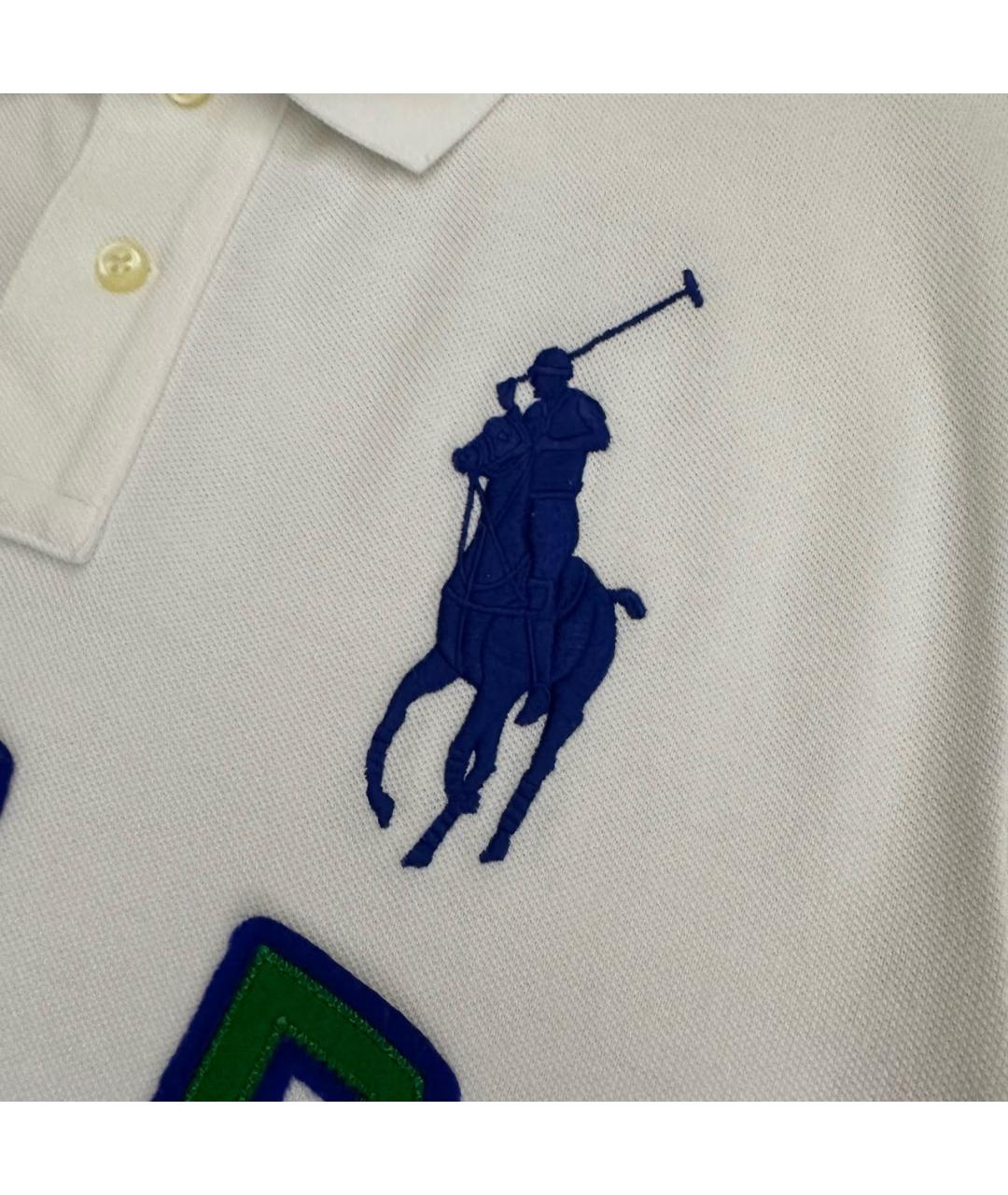 POLO RALPH LAUREN Белое хлопковое поло с коротким рукавом, фото 5