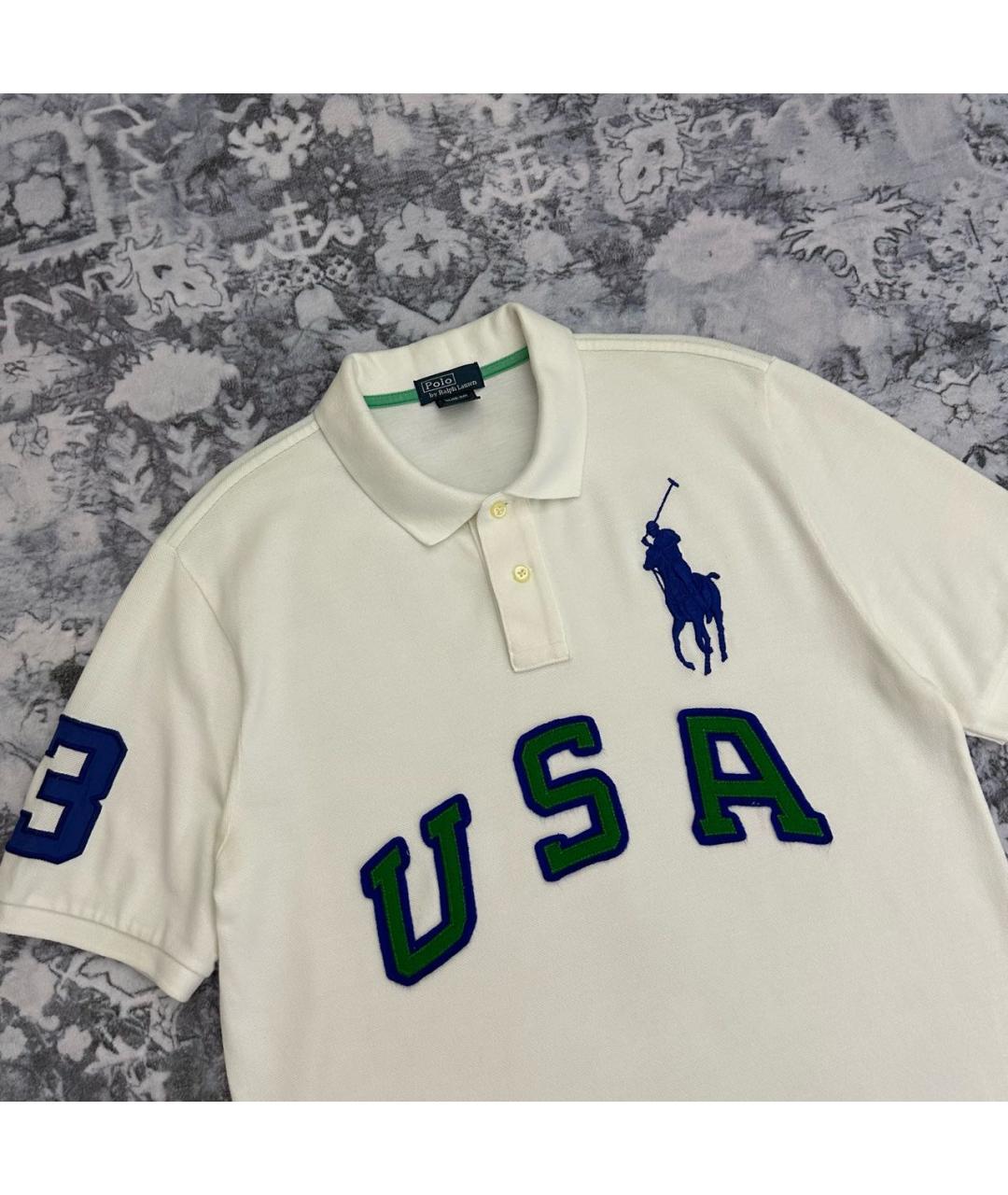 POLO RALPH LAUREN Белое хлопковое поло с коротким рукавом, фото 3