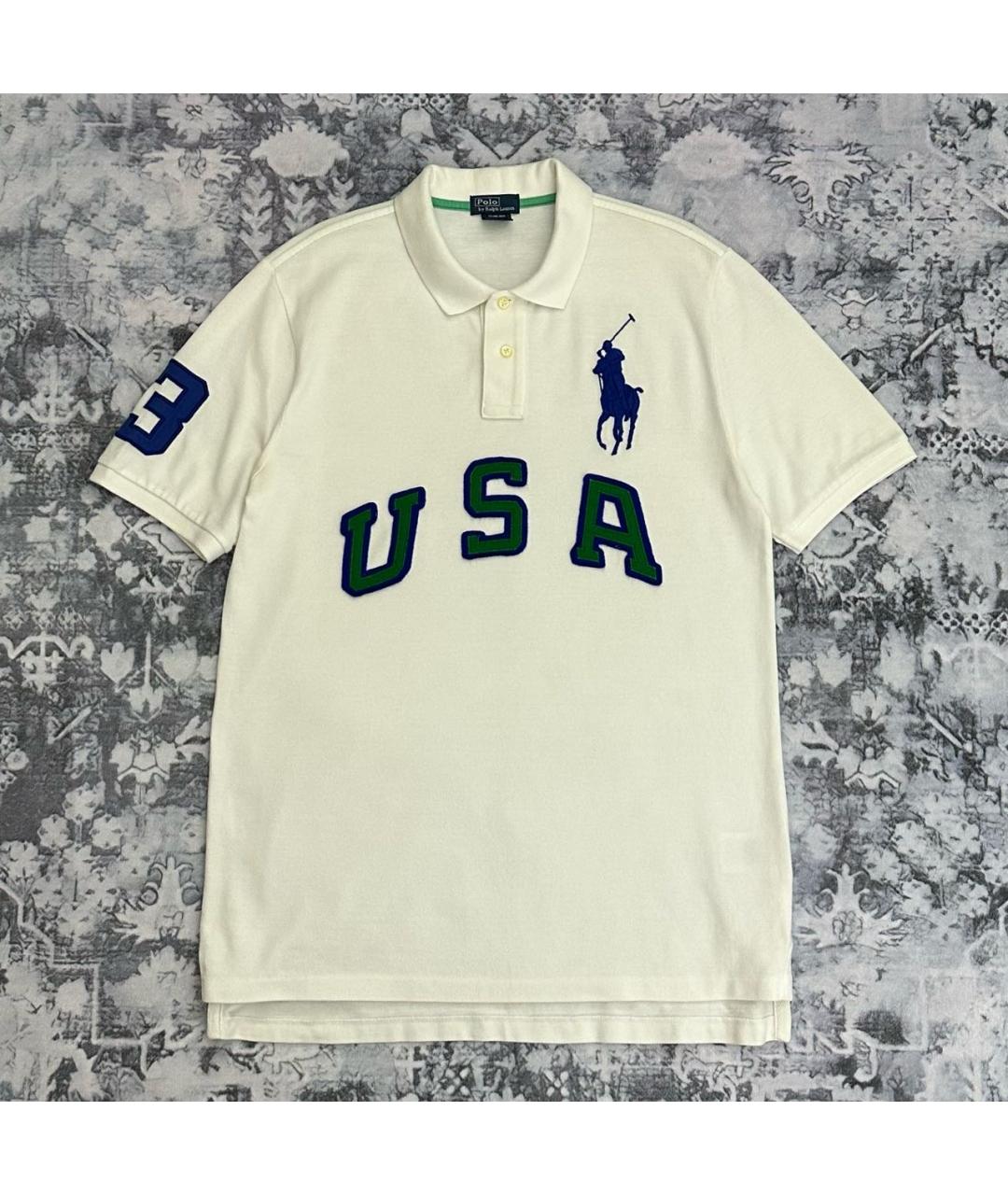 POLO RALPH LAUREN Белое хлопковое поло с коротким рукавом, фото 9