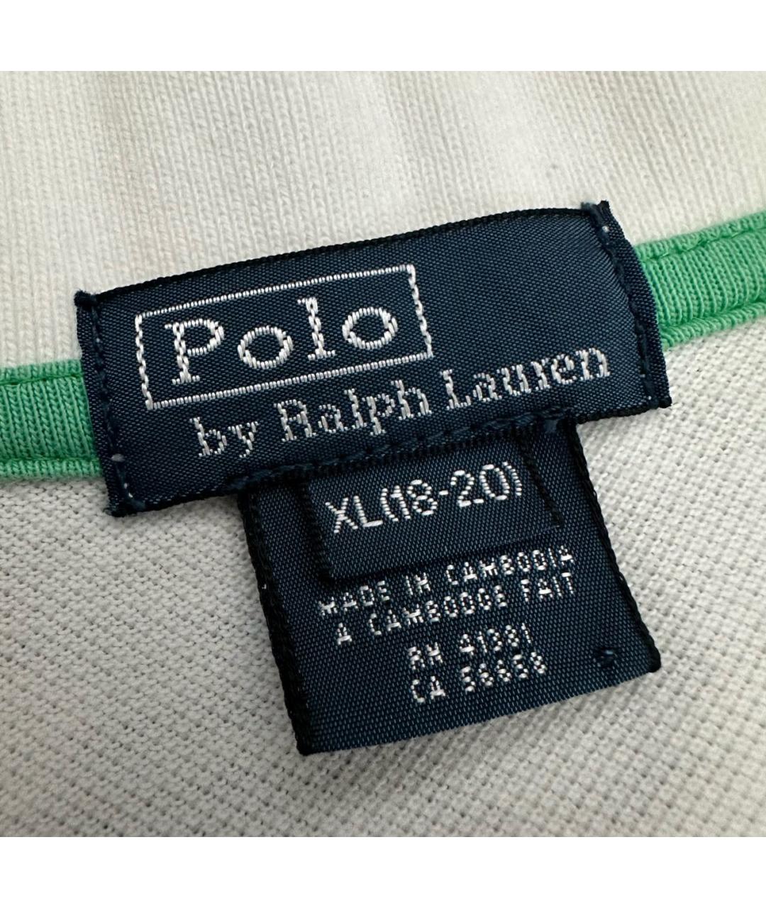 POLO RALPH LAUREN Белое хлопковое поло с коротким рукавом, фото 6