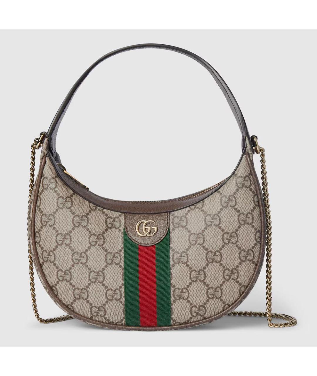 GUCCI Бежевая тканевая сумка с короткими ручками, фото 5