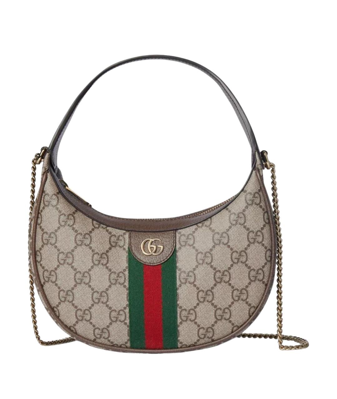 GUCCI Бежевая тканевая сумка с короткими ручками, фото 1