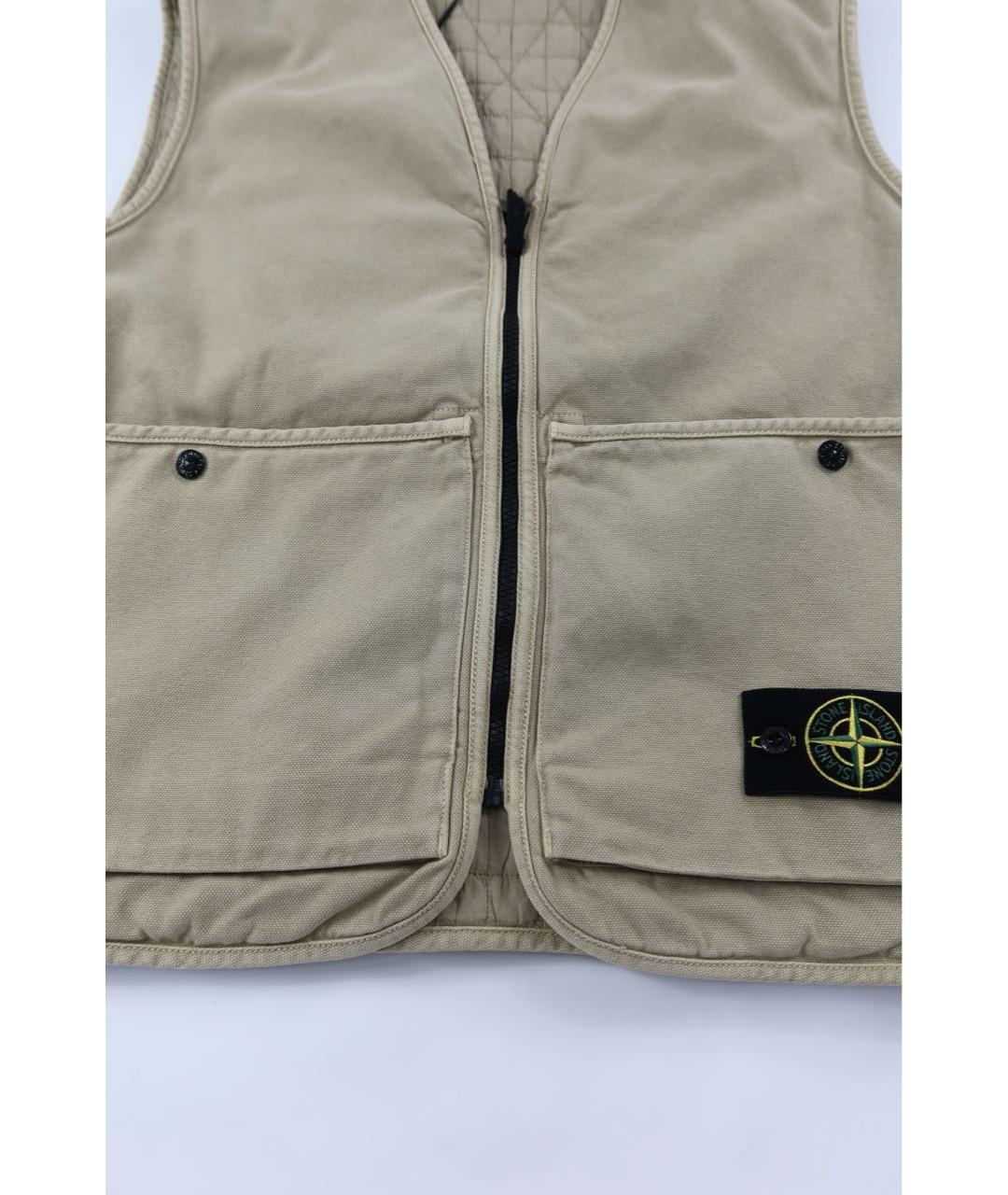 STONE ISLAND Бежевый хлопковый жилет, фото 3