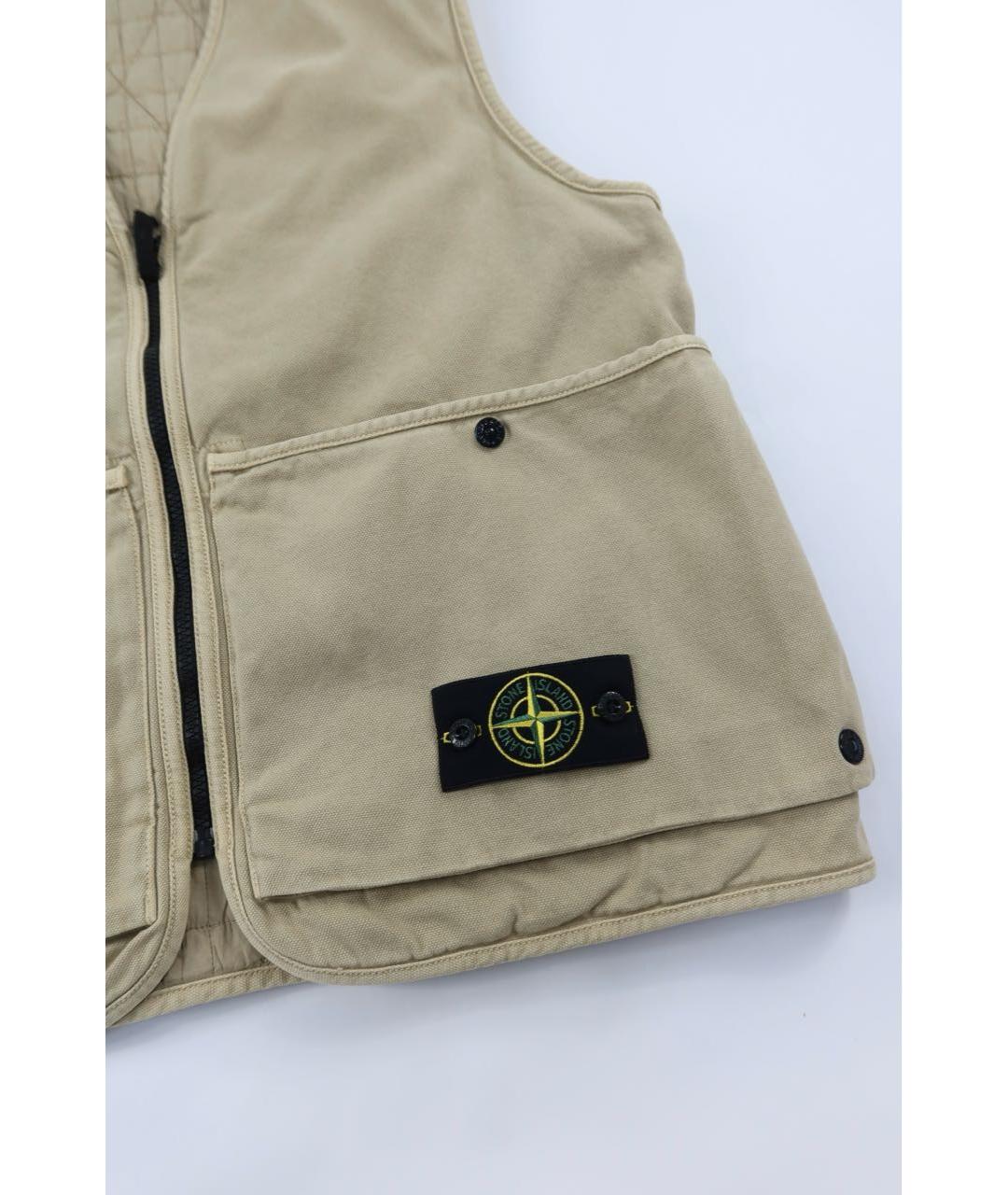 STONE ISLAND Бежевый хлопковый жилет, фото 2