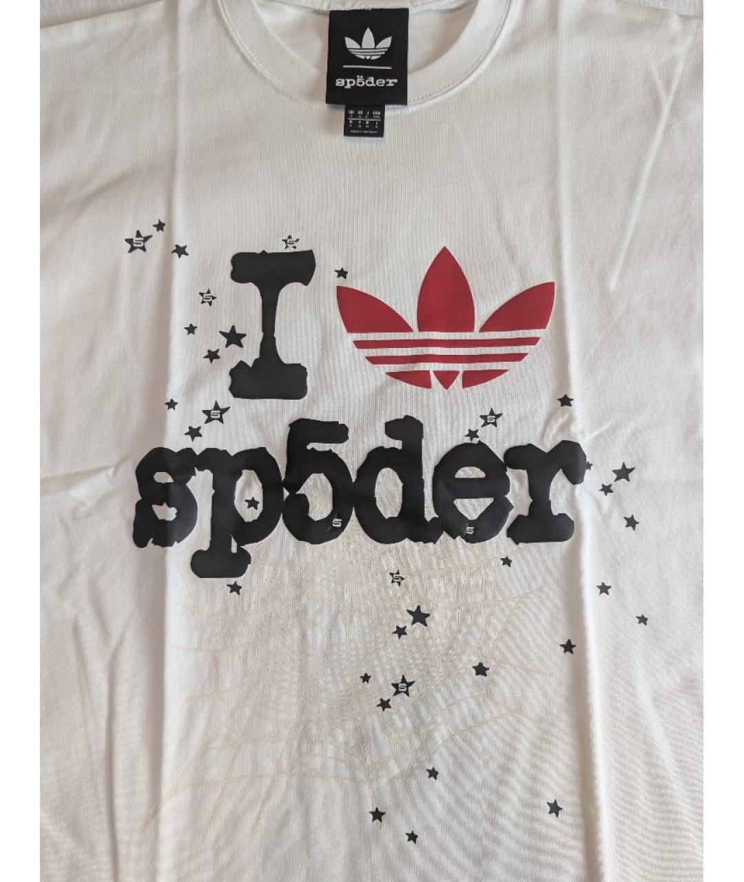 ADIDAS Белая хлопковая футболка, фото 2