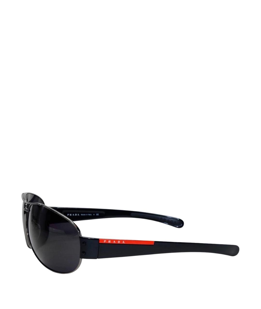 PRADA Черные пластиковые солнцезащитные очки, фото 1