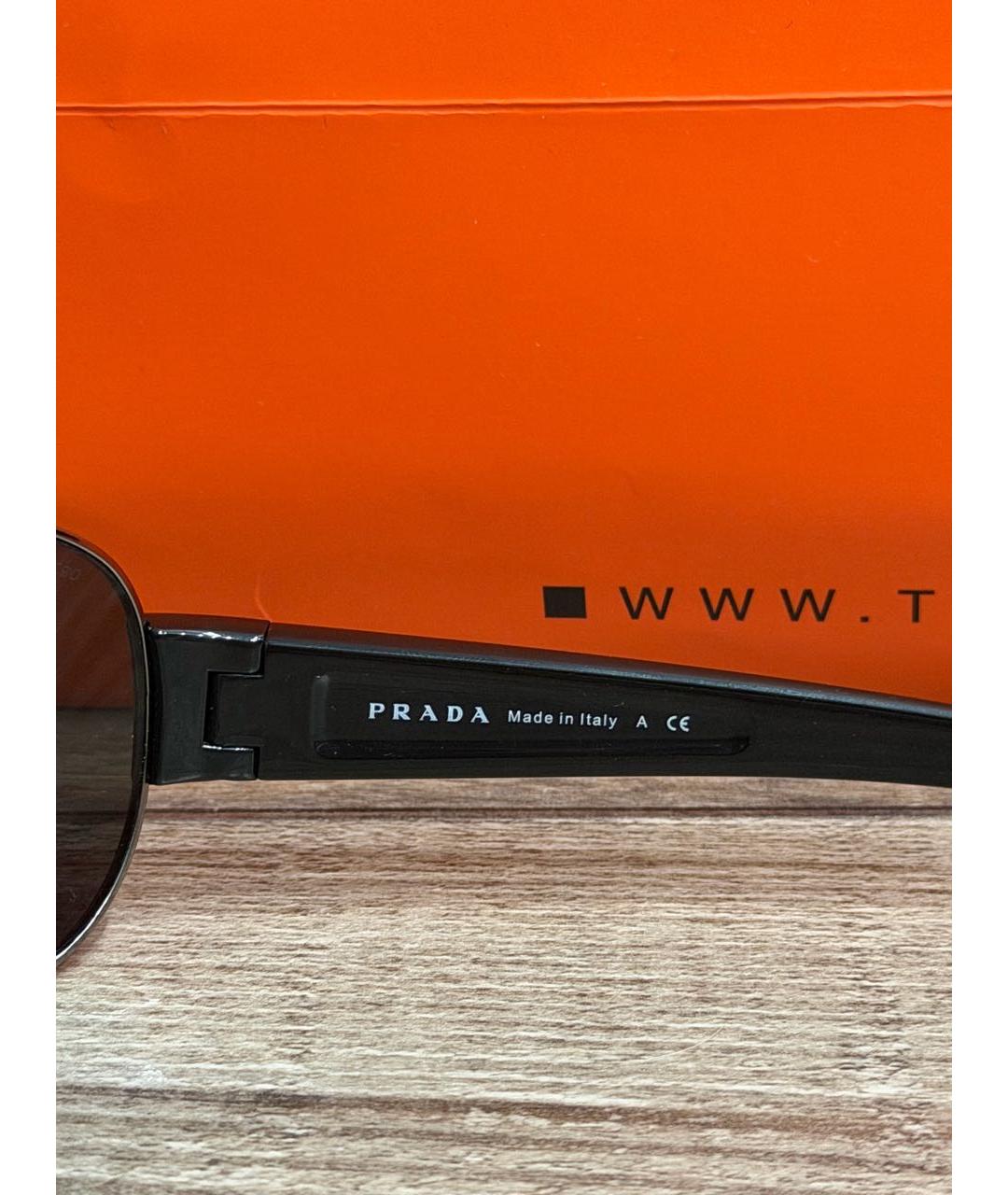 PRADA Черные пластиковые солнцезащитные очки, фото 7