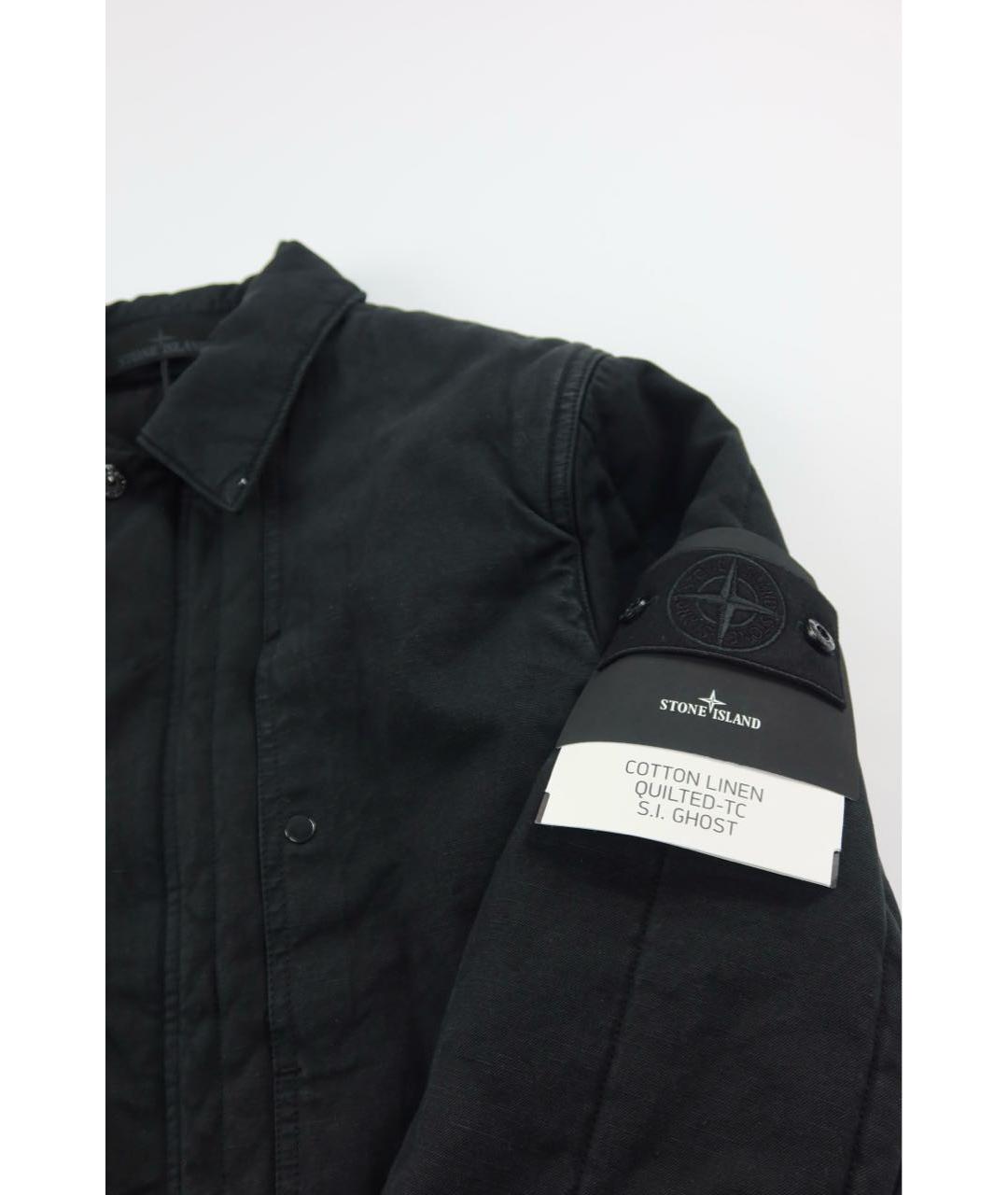 STONE ISLAND Черная льняная куртка, фото 4