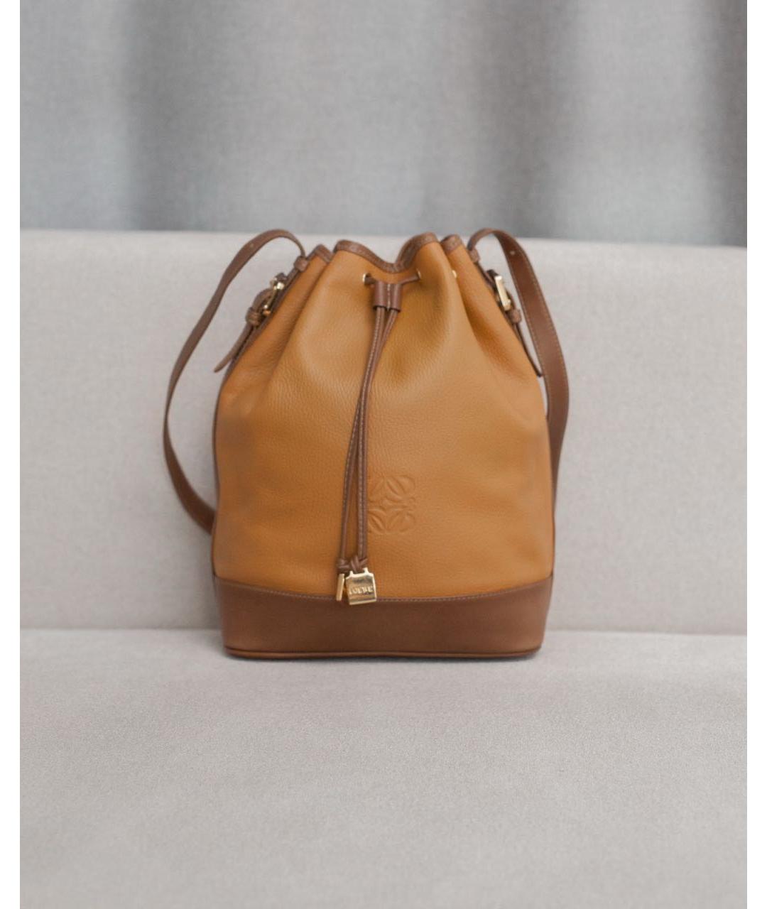 LOEWE Коричневая кожаная сумка через плечо, фото 9