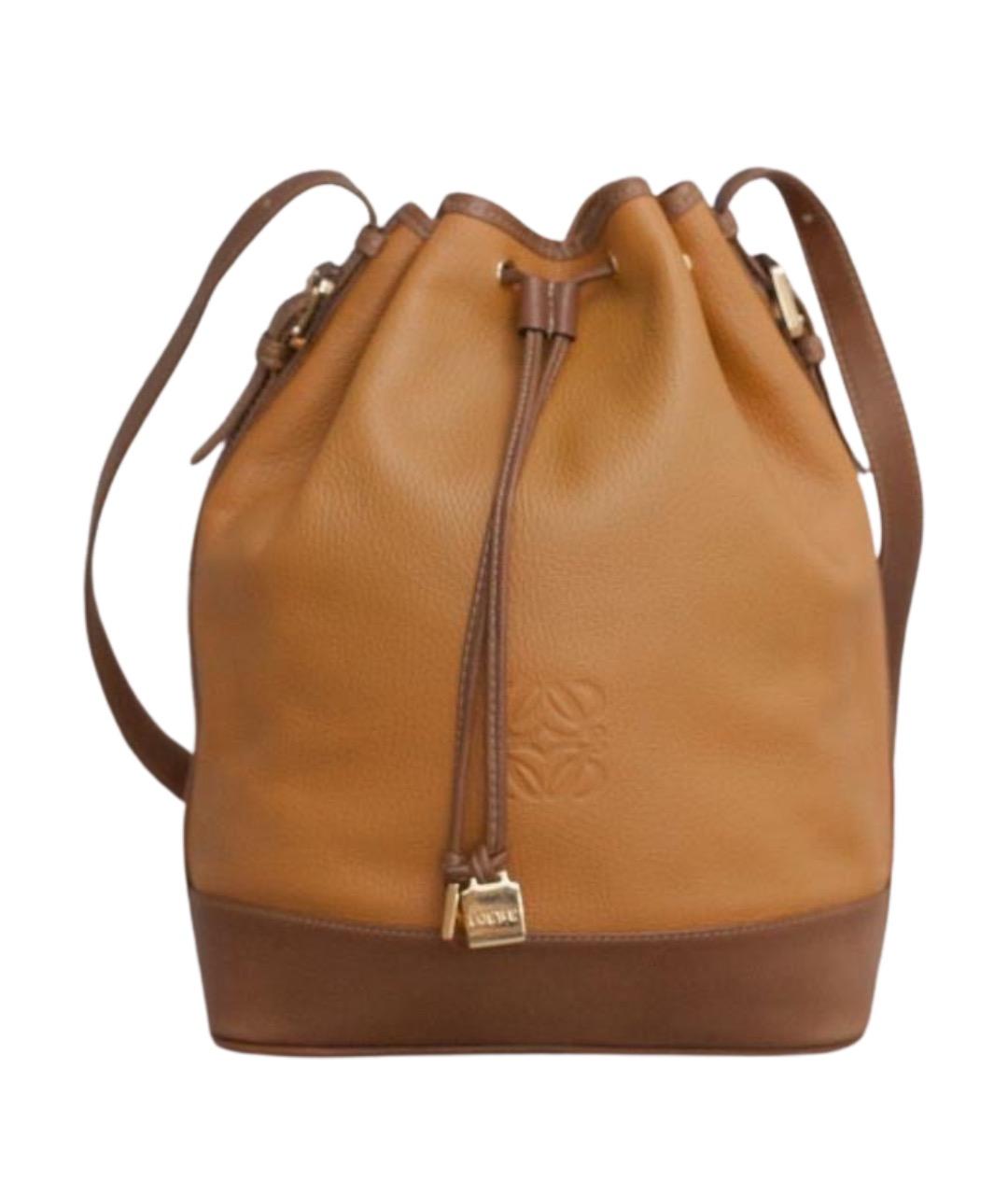 LOEWE Коричневая кожаная сумка через плечо, фото 1