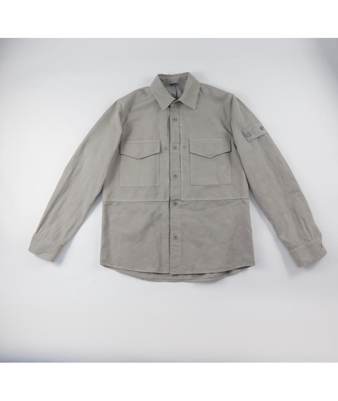 STONE ISLAND Серая льняная кэжуал рубашка, фото 7