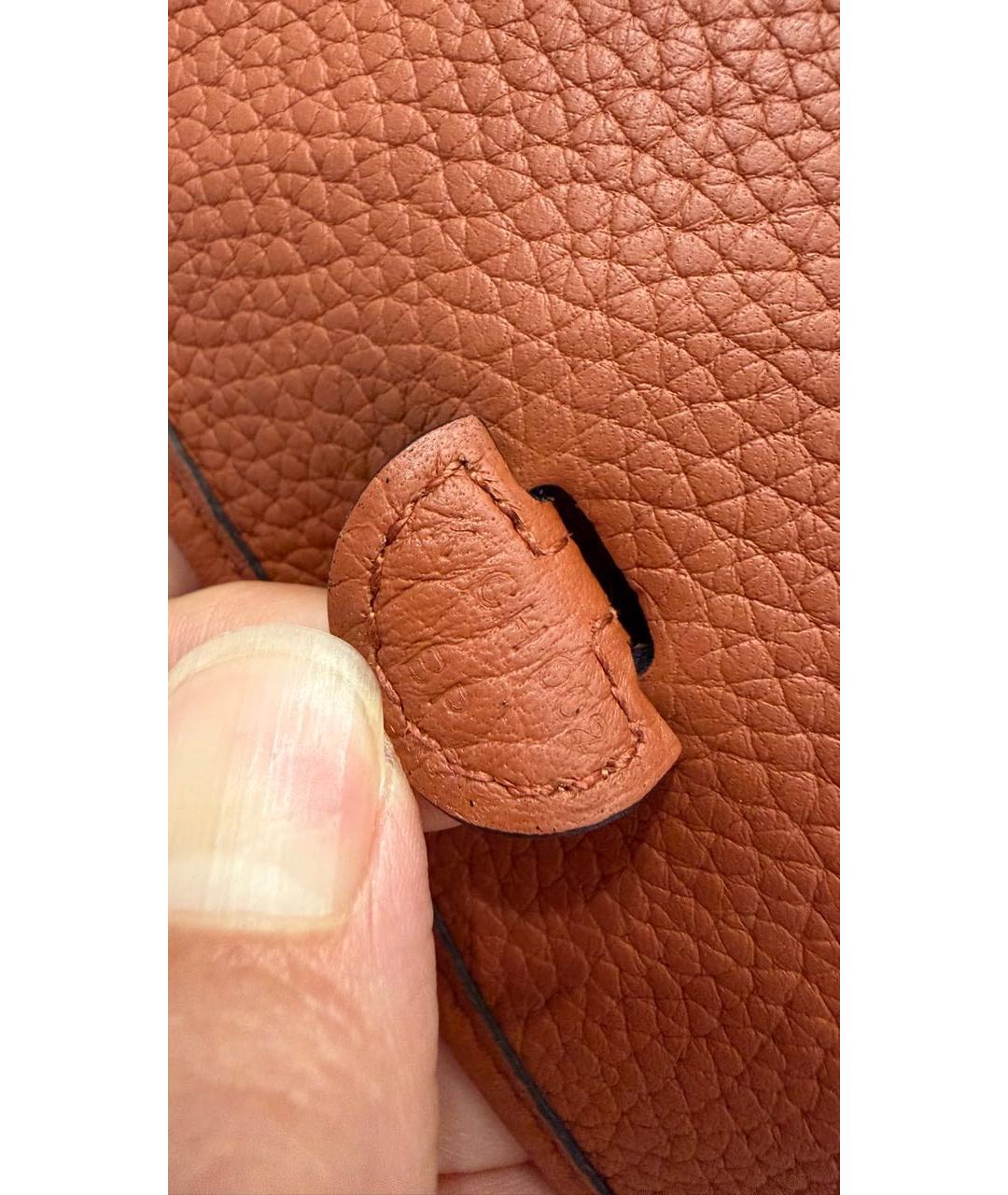 HERMES Коричневая кожаная сумка через плечо, фото 6