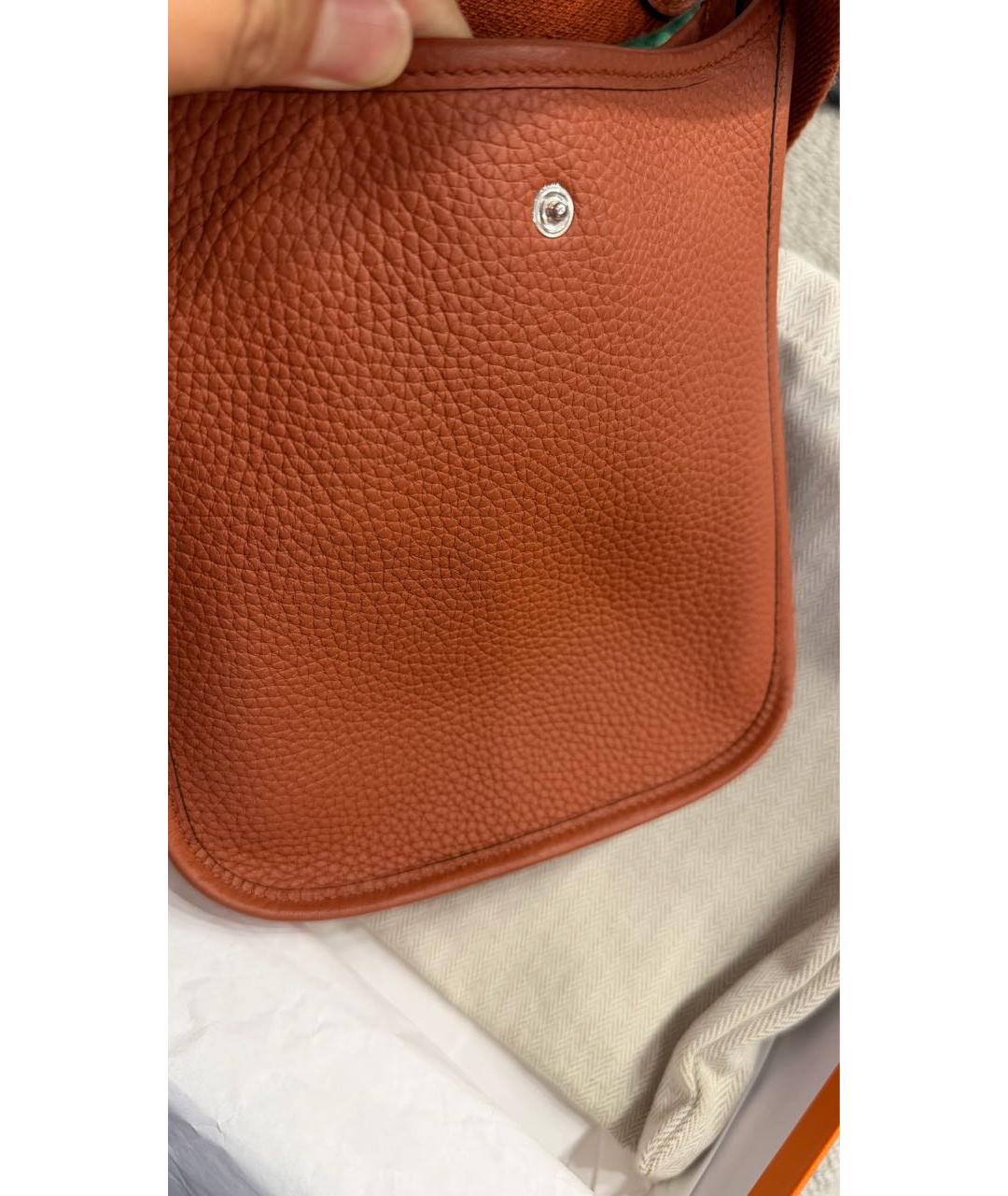 HERMES Коричневая кожаная сумка через плечо, фото 4