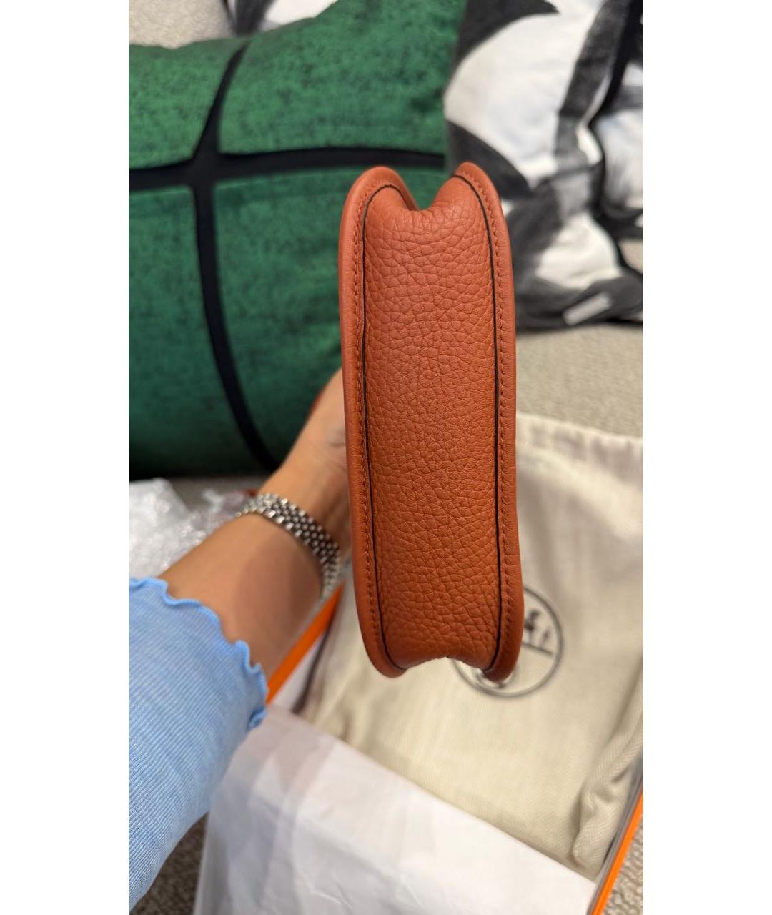 HERMES Коричневая кожаная сумка через плечо, фото 7
