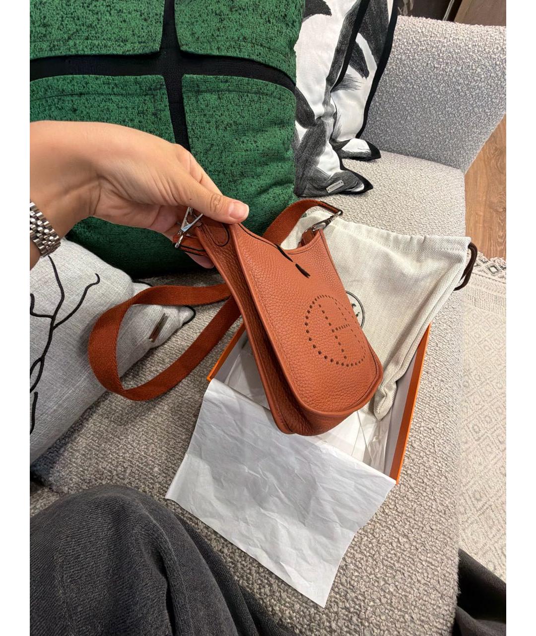HERMES Коричневая кожаная сумка через плечо, фото 3