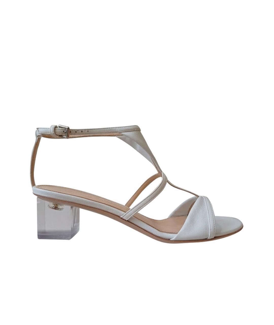 GIANVITO ROSSI Белые кожаные босоножки, фото 1