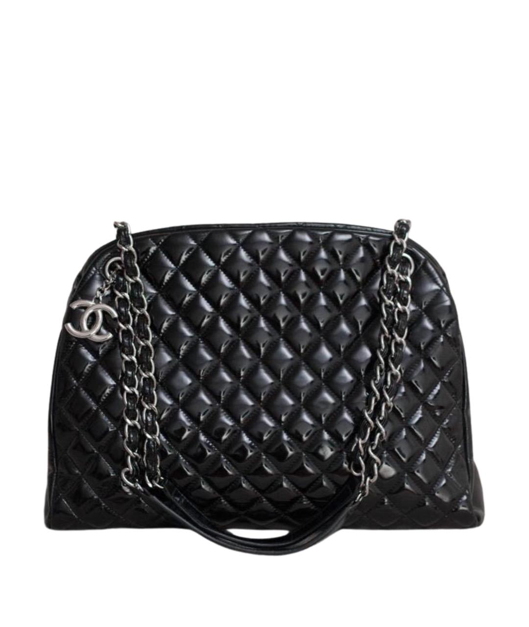 CHANEL Черная сумка через плечо из лакированной кожи, фото 1