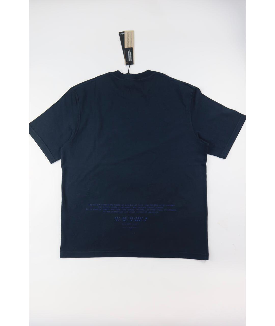 STONE ISLAND Темно-синяя хлопковая футболка, фото 4