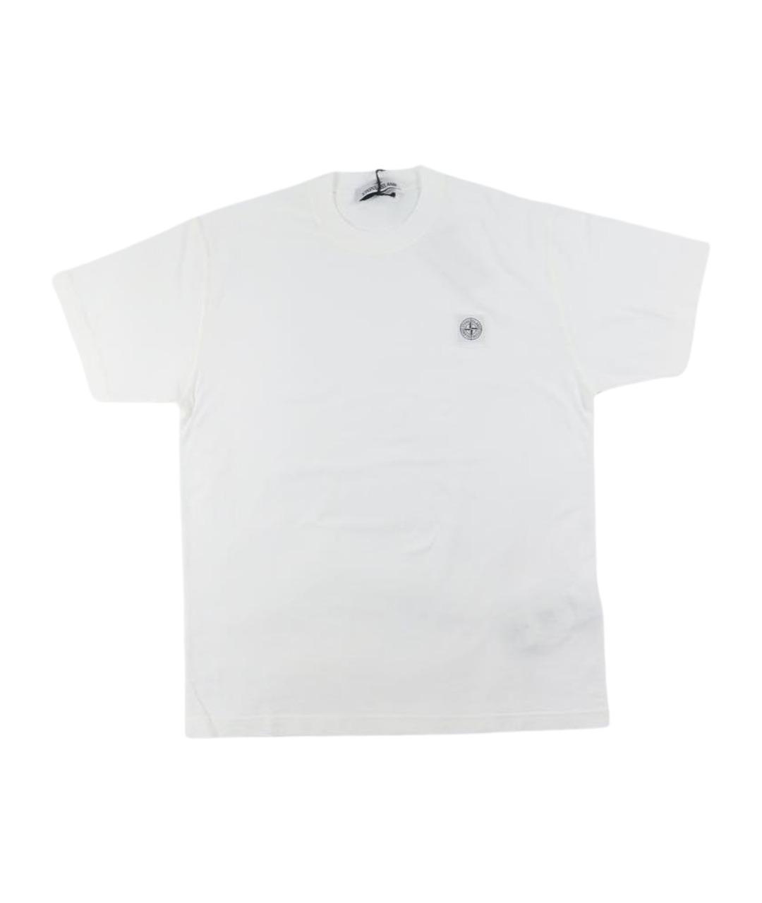 STONE ISLAND Белая хлопковая футболка, фото 1