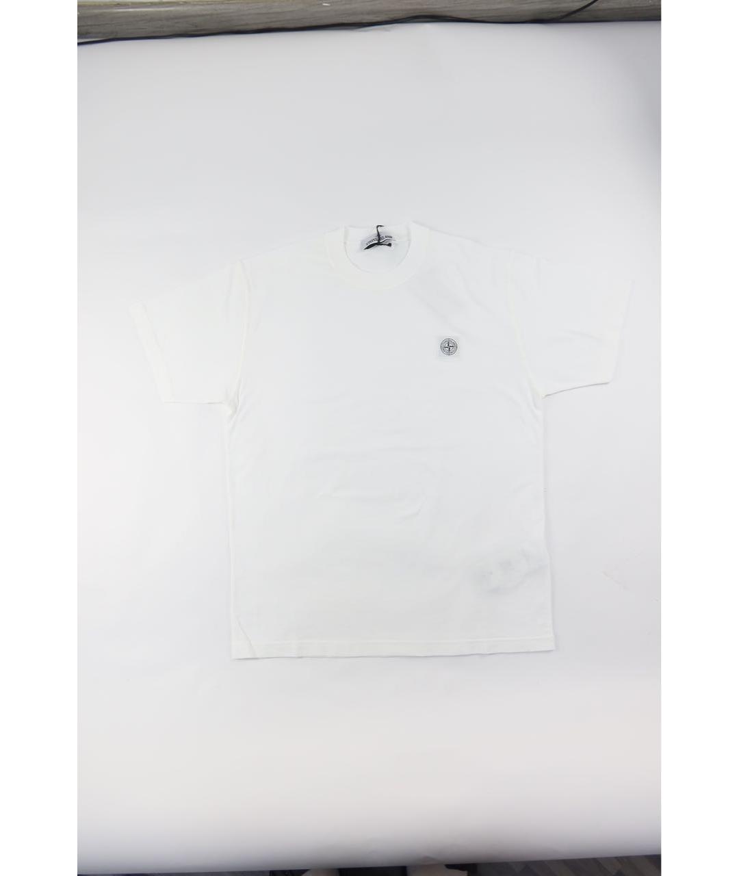STONE ISLAND Белая хлопковая футболка, фото 5