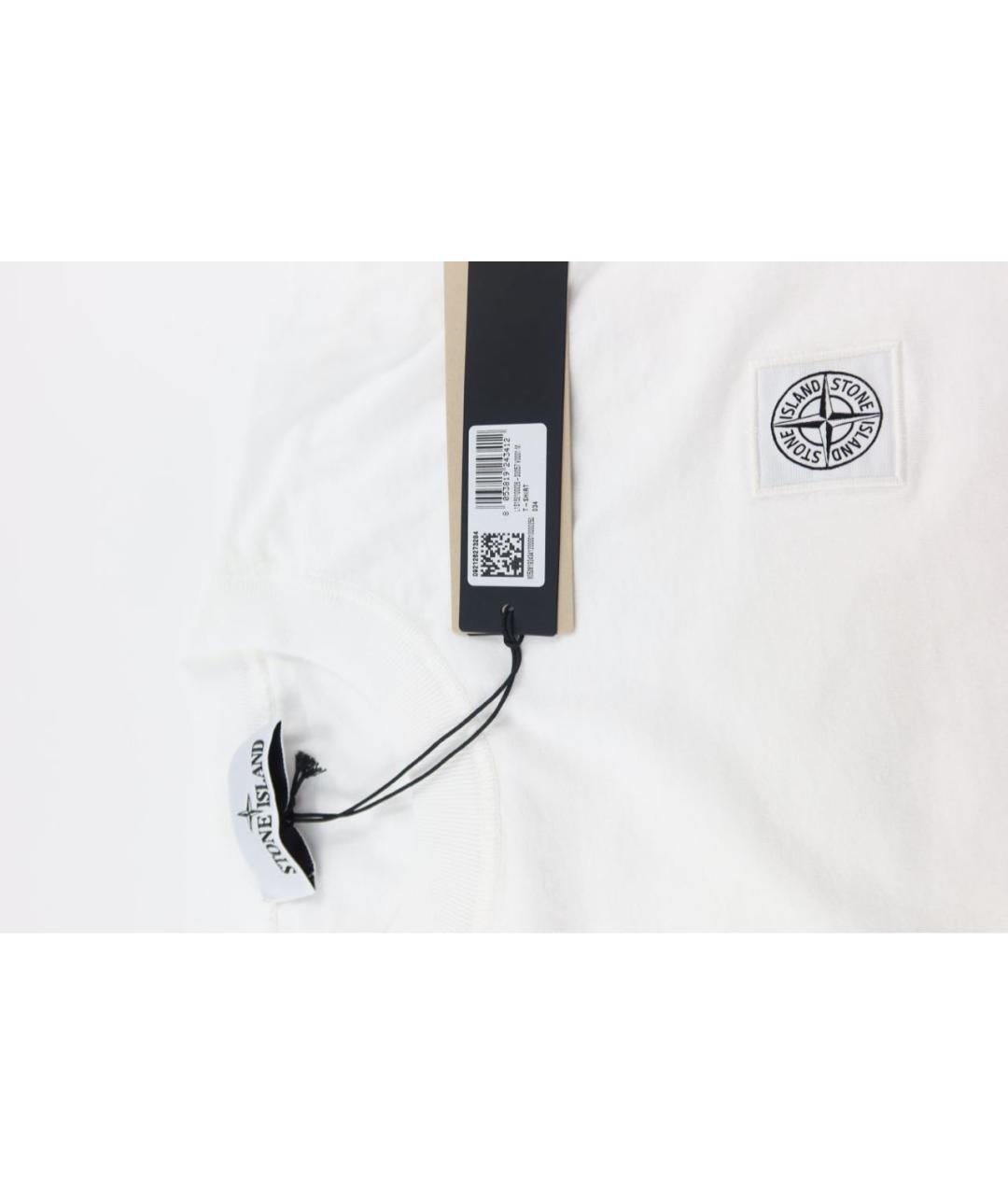 STONE ISLAND Белая хлопковая футболка, фото 4