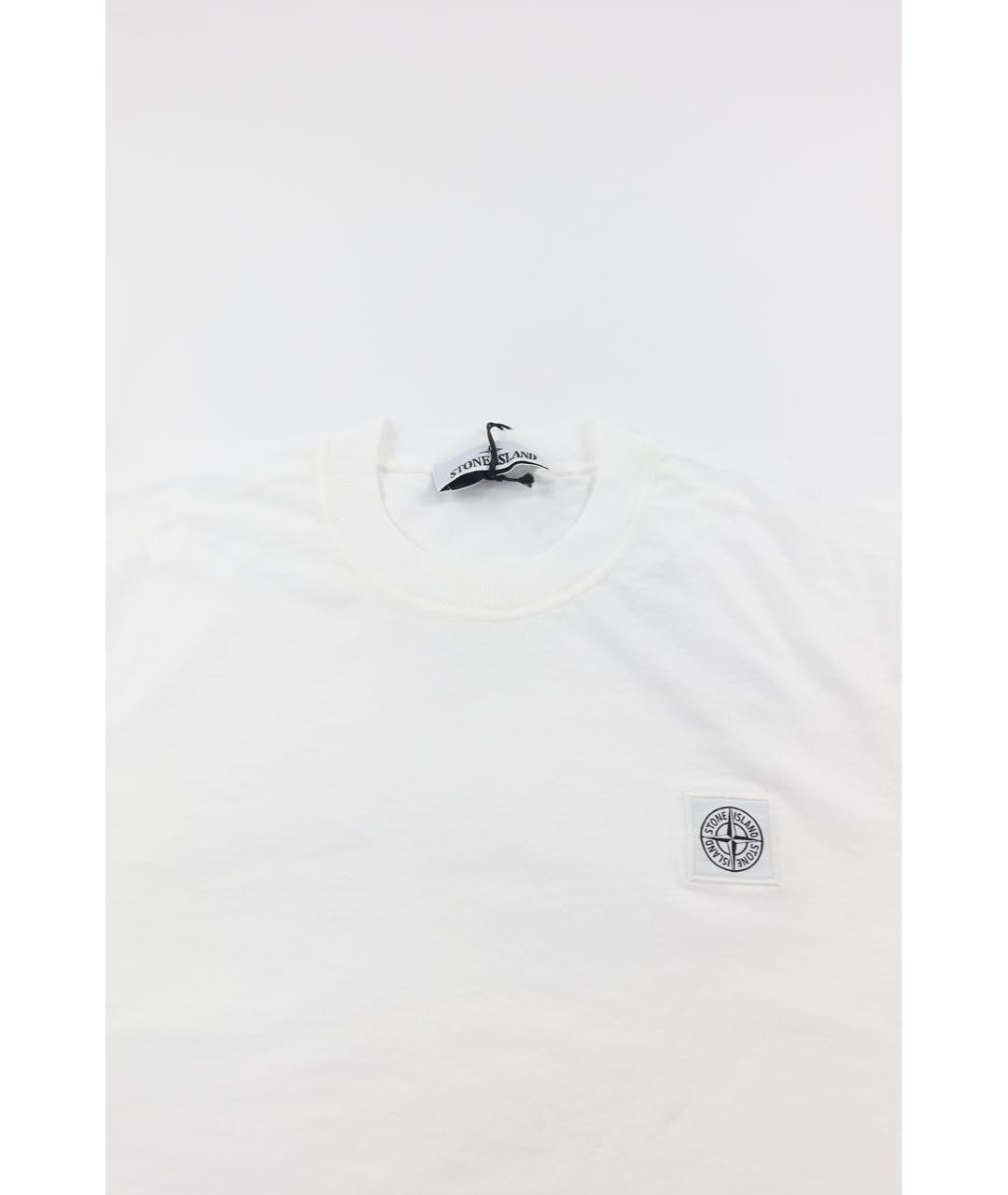 STONE ISLAND Белая хлопковая футболка, фото 3