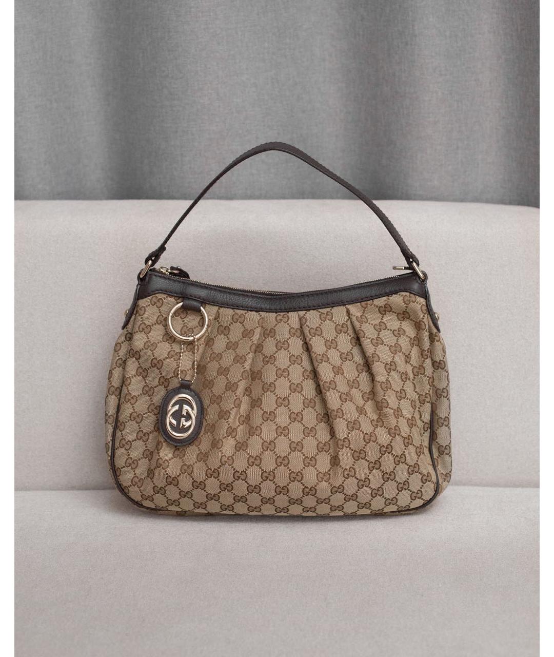 GUCCI Бежевая сумка с короткими ручками, фото 9