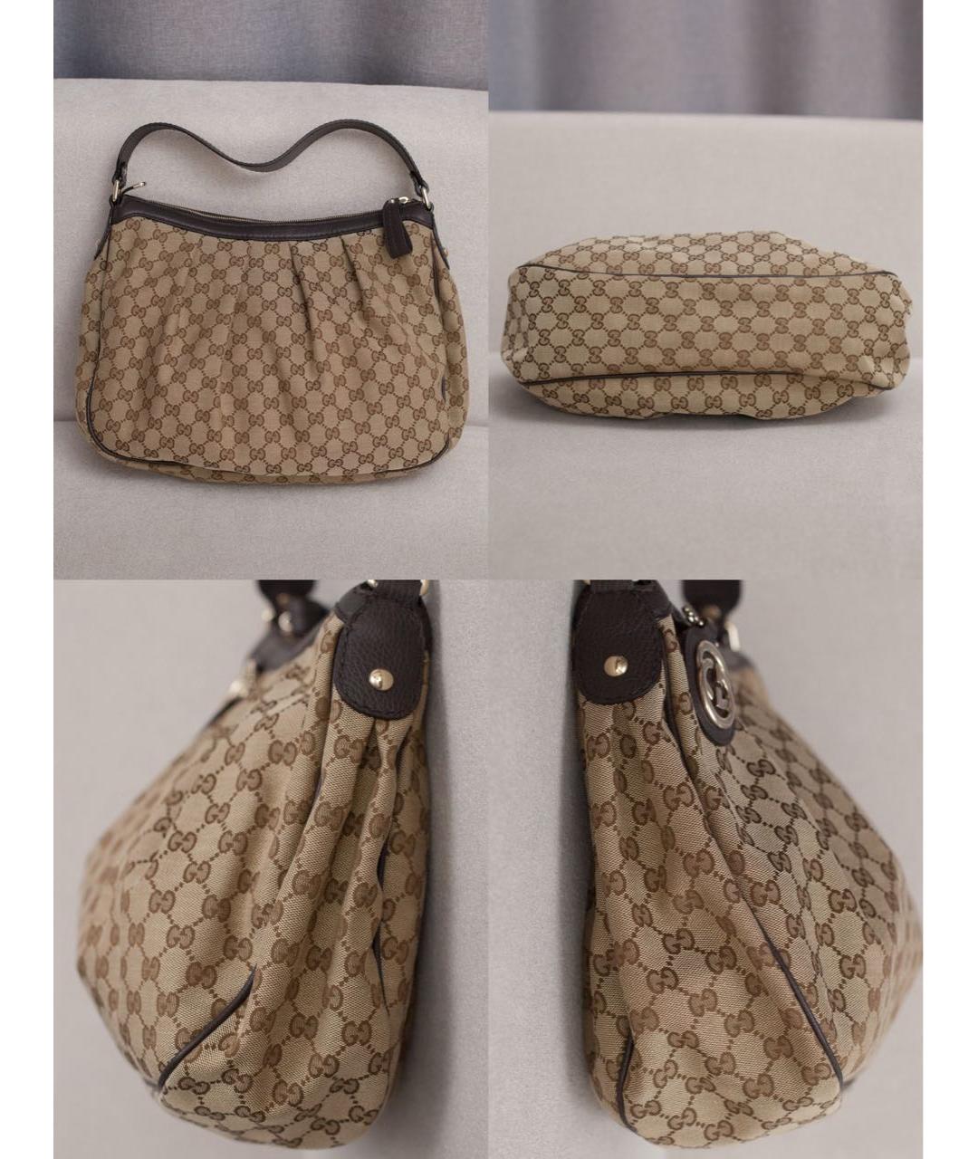 GUCCI Бежевая сумка с короткими ручками, фото 5