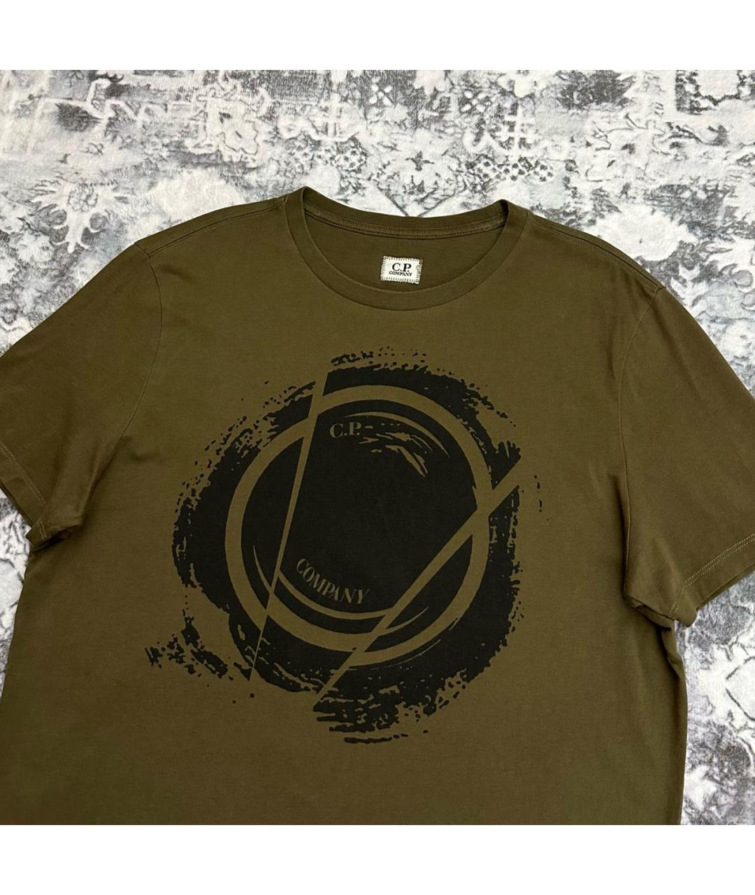 CP COMPANY Хаки хлопковая футболка, фото 3