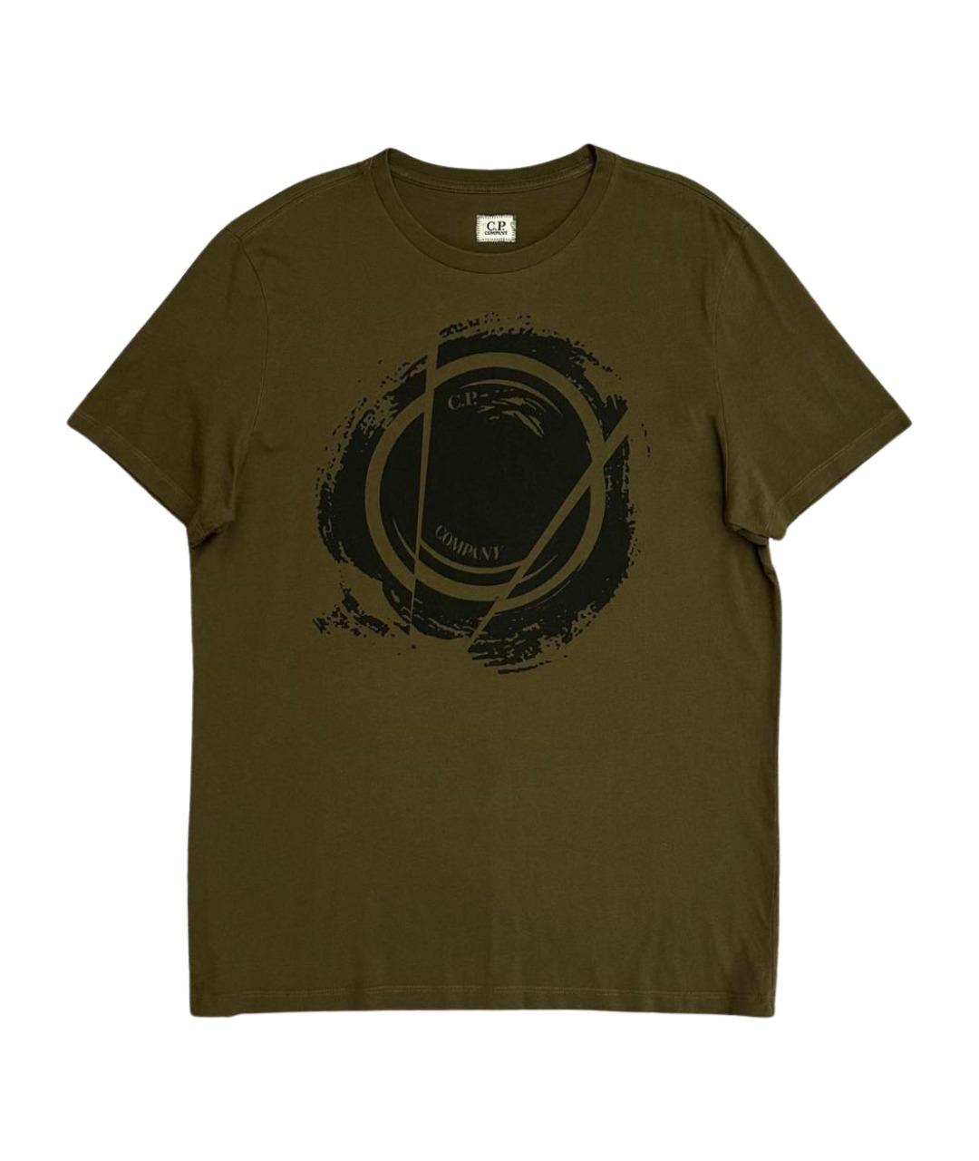 CP COMPANY Хаки хлопковая футболка, фото 1