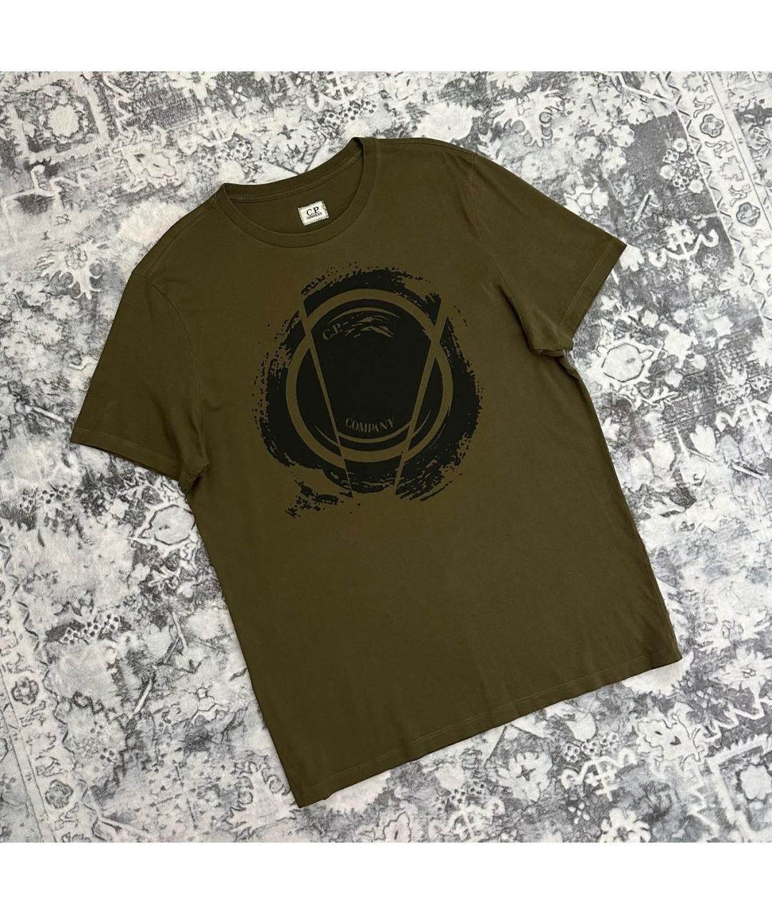 CP COMPANY Хаки хлопковая футболка, фото 2