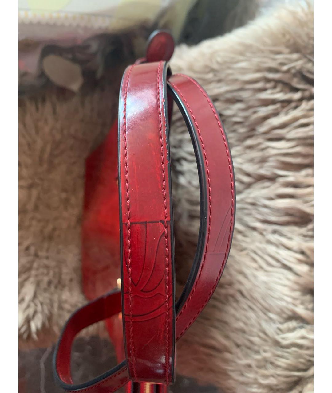 CARTIER Бордовая сумка тоут из лакированной кожи, фото 3