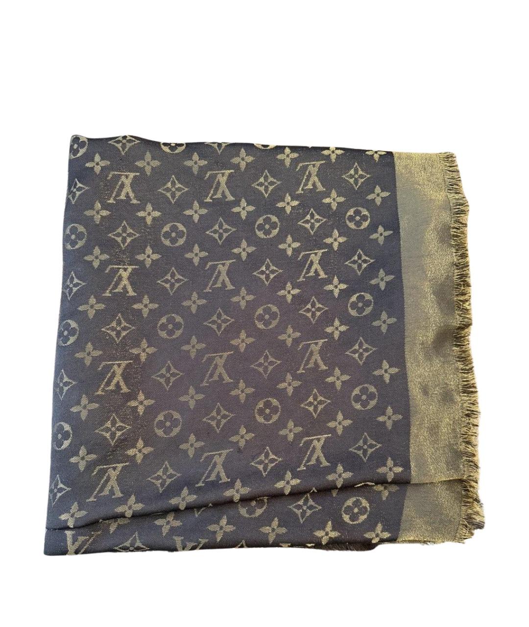 LOUIS VUITTON Коричневый шелковый платок, фото 1