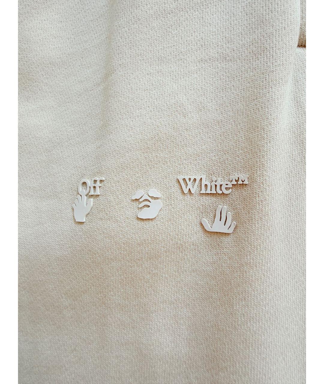 OFF-WHITE Бежевые хлопковые спортивные брюки и шорты, фото 4