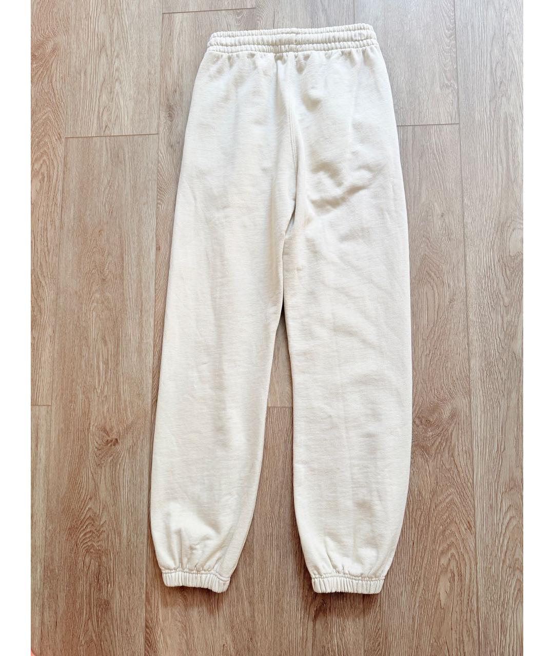 OFF-WHITE Бежевые хлопковые спортивные брюки и шорты, фото 2