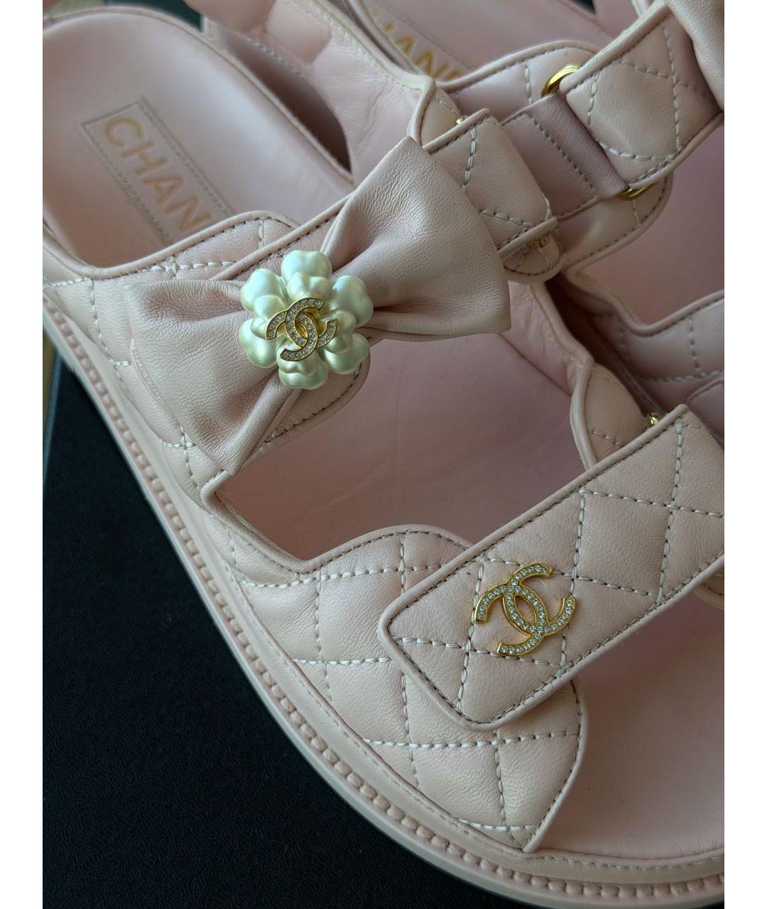 CHANEL Розовые кожаные сандалии, фото 2