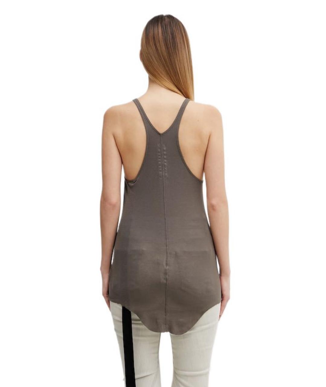 RICK OWENS DRKSHDW Серая хлопковая майка, фото 2