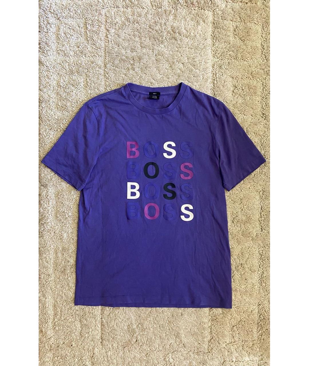 HUGO BOSS Фиолетовая хлопковая футболка, фото 5