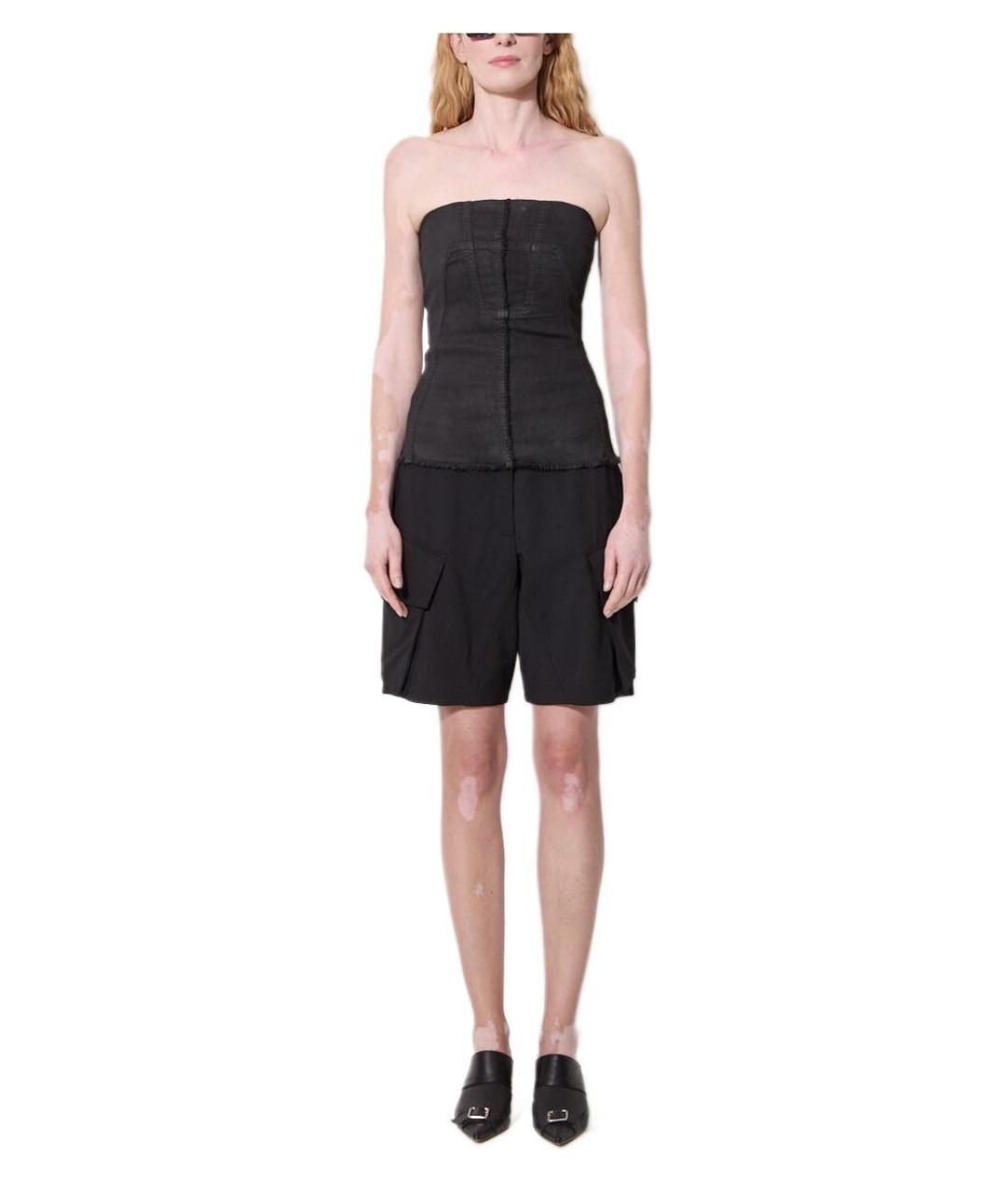 RICK OWENS DRKSHDW Черный хлопко-эластановый корсет, фото 4