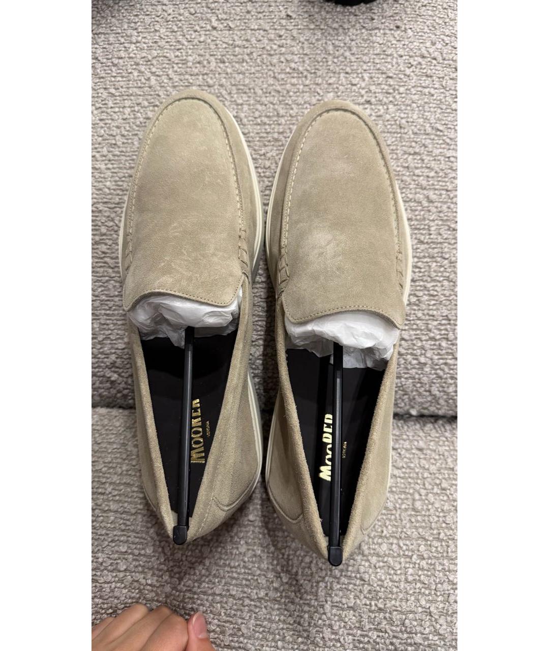 MOORER Бежевые замшевые лоферы, фото 3