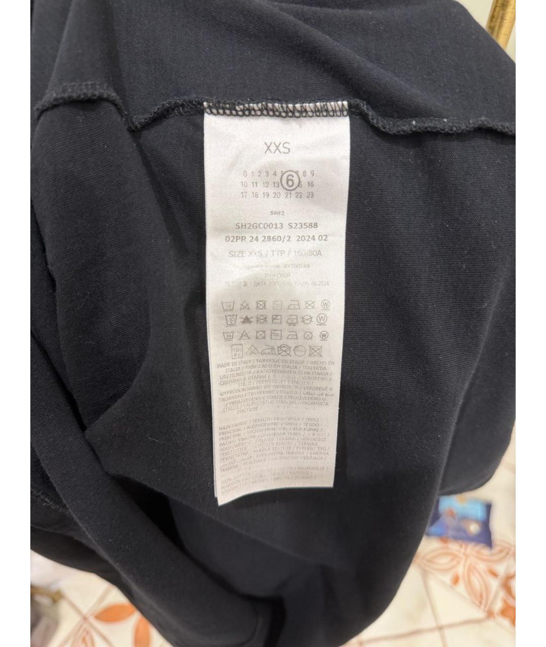 MM6 MAISON MARGIELA Черная хлопковая футболка, фото 7