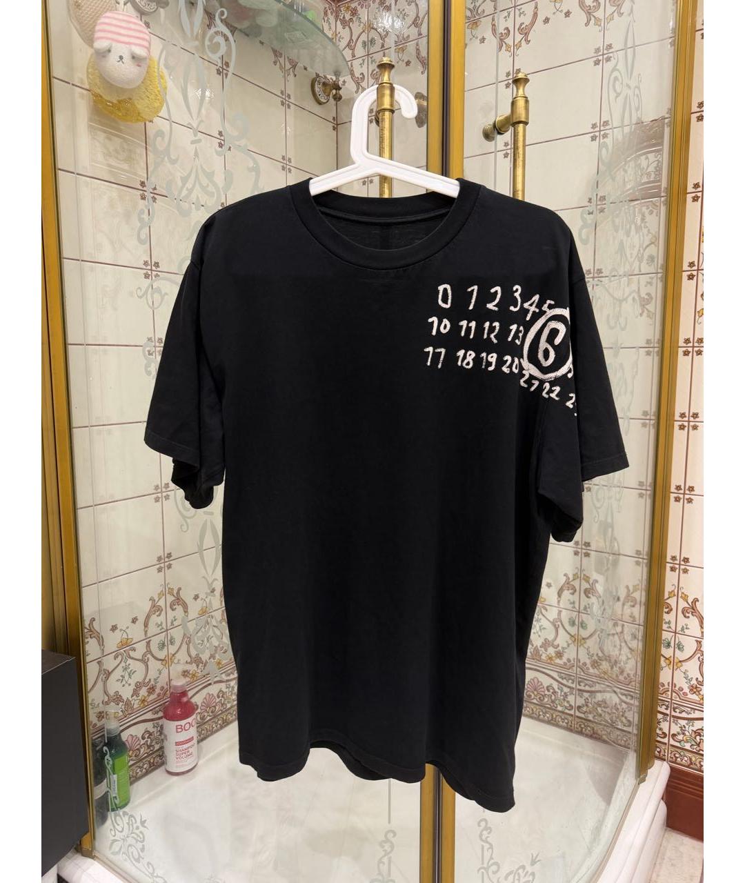 MM6 MAISON MARGIELA Черная хлопковая футболка, фото 2