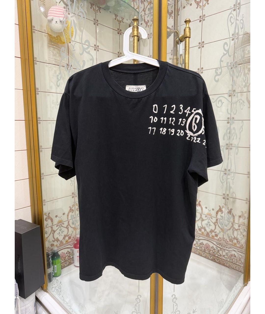 MM6 MAISON MARGIELA Черная хлопковая футболка, фото 3