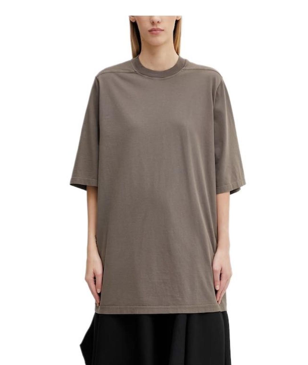 RICK OWENS DRKSHDW Серая хлопковая футболка, фото 1