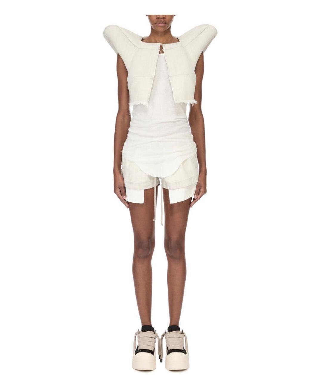 RICK OWENS DRKSHDW Белые хлопковые шорты, фото 4