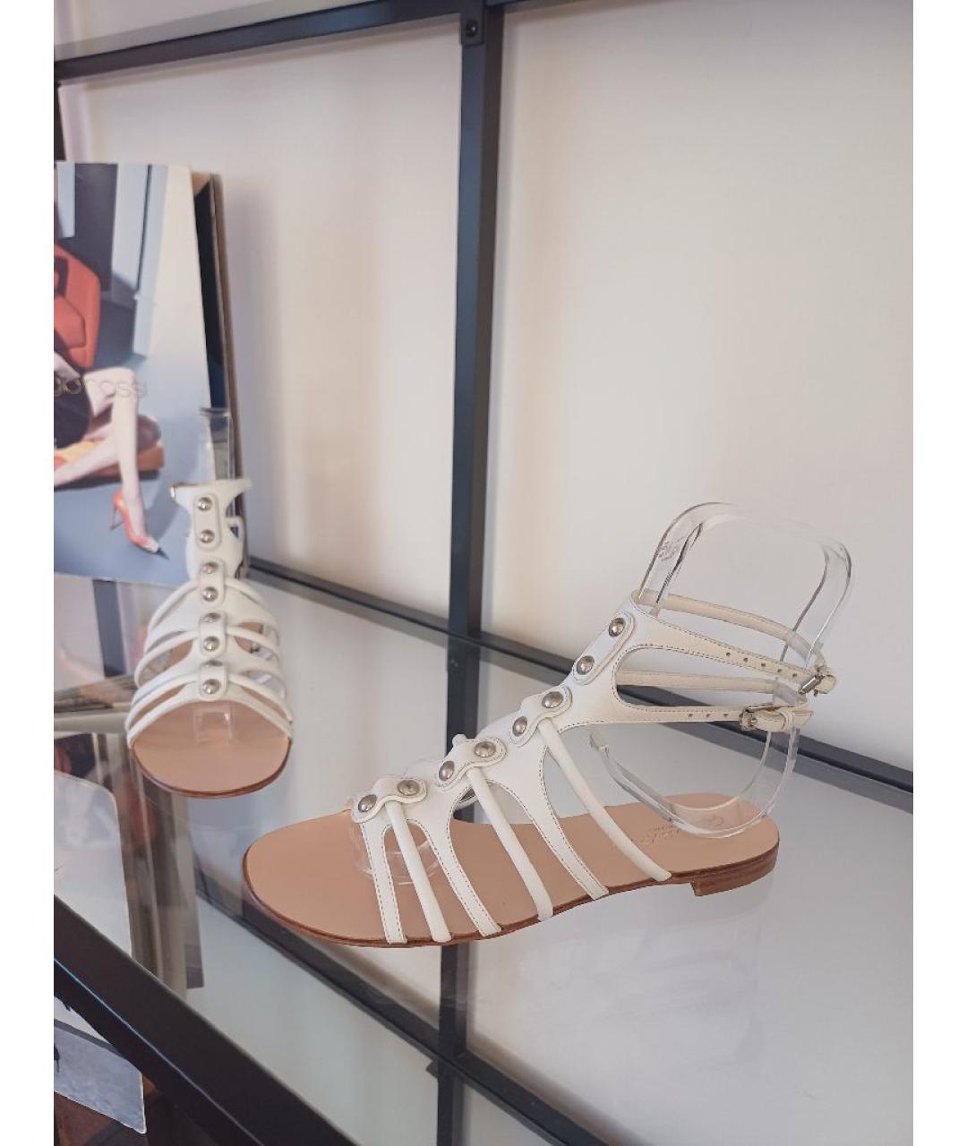 GIANVITO ROSSI Белые кожаные босоножки, фото 5